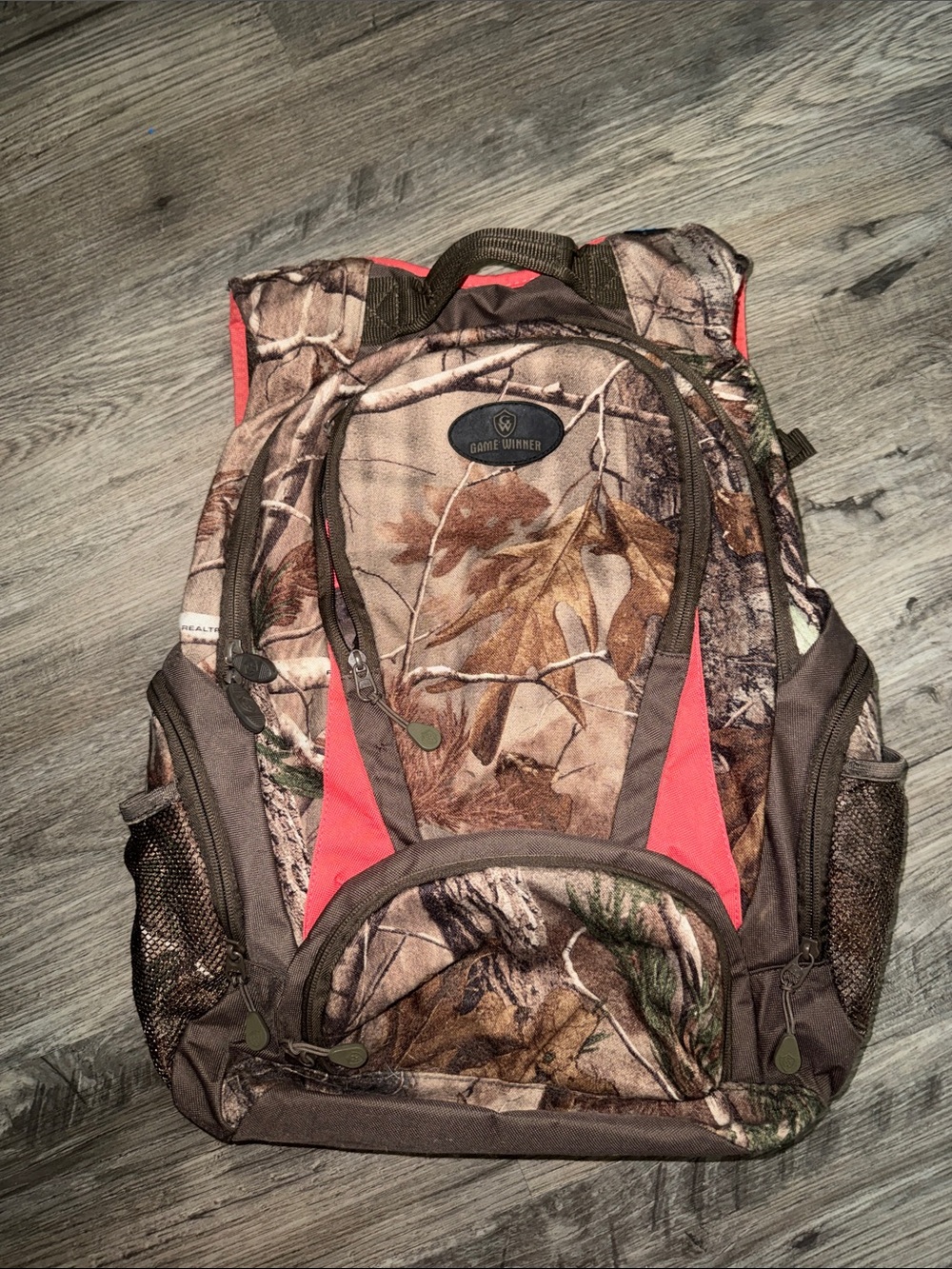 Game Winner Camo Backpack with Pink Accent Panels